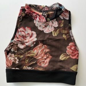 Five Dancewear Floral High Neck Crop Top